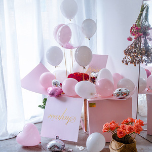 Boîtes surprises de ballons de fête de mariage mystérieux, grande boîte <span class=keywords><strong>cadeau</strong></span> d'explosion d'<span class=keywords><strong>anniversaire</strong></span> avec ruban pour la Saint-Valentin, Noël - Product Image 5