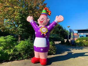 Hot Sale 0,55mm PVC aufblasbar Neues Design Voll druck Aufblasbarer Abraham Cartoon mit Gebläse für Werbung - Product Image 3