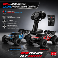 Voiture RC 4x4 haute vitesse 1:18 2,4 GHz, Buggy tout-terrain télécommandé entièrement proportionnel avec barre anti-basculement, câble USB, chargeur YH18002 PRO 80m