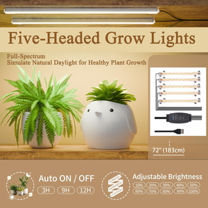 Soporte de plantas de interior de 8 niveles con 5 luces de cultivo, 10 niveles de atenuación gradual, tubo de acero metálico grueso y duradero de 0.8 mm para interiores - Product Image 6