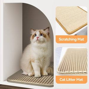 Caja de arena oculta para gatos de esquina de madera XIANGLONG, muebles para casa de gatos con puerta, Banco de baño para gatos - Product Image 4