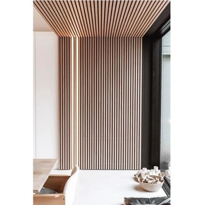 Elegantes Paneles Decorativos Acanalados de MDF de 12 mm con Textura de Madera para Revestimiento de Paredes Interiores en Espacios Residenciales y Comerciales - Product Image 2