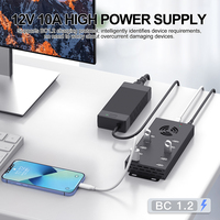 Sipolar A-400, Hub USB de 10 Puertos, Estación de Carga de 2A y 120W, Cargador Sincronizado para Teléfonos y Tabletas, para Dispositivos de Reparación en Bodega, Carga Masiva