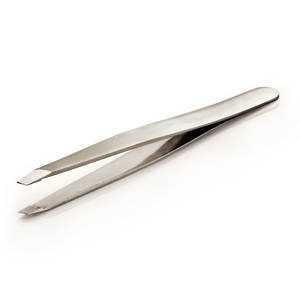 Pince à épiler pour sourcils en acier inoxydable à pointe inclinée, best-seller - Légère, durable, réutilisable, personnalisable, outil de beauté - Product Image 1