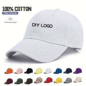 100% Cotton Baseball Hats With Custom Embroidery Logo Outdoor 6 Panel Baseball Cap Wholesale Men's Adjustable Sports Trucker Cap - Product Image 1