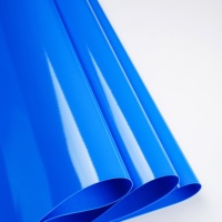 Toiles en PVC imperméables et résistantes au soleil de 500 g/m², enduites de couteau, haute durabilité, résistantes à la déchirure, toile cirée bleu gris en rouleau