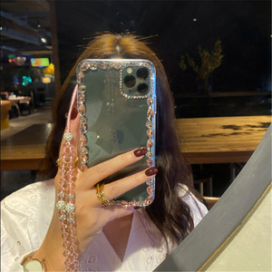 <span class=keywords><strong>Funda</strong></span> de diamante para teléfono móvil, carcasa <span class=keywords><strong>con</strong></span> cordón de cadena para <span class=keywords><strong>iphone</strong></span> <span class=keywords><strong>se</strong></span> xr xs max 11 12 13 pro max xr xs max 10 - Product Image 2