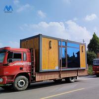 Maison Conteneur Préfabriquée de Luxe Moderne 2 Chambres 20 pieds, Mini Maisonnette en Bois Amovible et Portable pour Vacances ou Hôtel