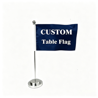 Drapeau de table léger et compact, motif personnalisé pour souvenir d'entreprise, grand ouverture et présentation en conférence, drapeau de table sur mesure