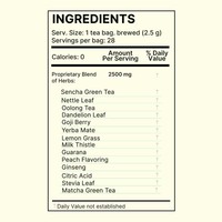 Thé Détox OEM – Mélange Herbal avec Pissenlit, Ginseng et Gingembre – Favorise une Perte de Poids Saine et une Santé Digestive – Végétalien – Entièrement Naturel