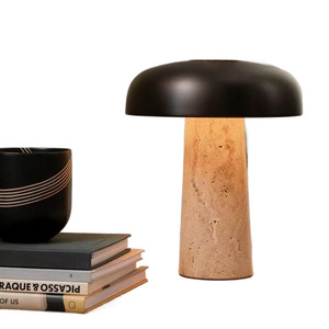 Lampe de table nordique en forme de champignon, travertin jaune, E27 LED 220V, pour salon, chambre à coucher, bureau - Product Image 5