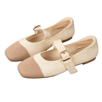 ODM OEM 2026 Ballerines Mary Jane en maille respirante à blocs de couleur, Chaussures de marche légères à semelle souple et bride de cheville réglable pour femmes