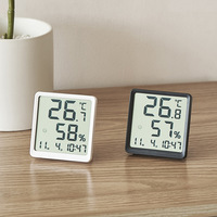 Thermomètre hygromètre numérique LCD électronique domestique ultra-fin et simple, affichage mensuel, batterie, plexiglas