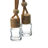 Diffuseur de parfum pour voiture en verre suspendu de 8 ml, de haute qualité, avec bouchon à vis et bâtonnets diffuseurs