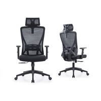 Chaise de bureau ergonomique professionnelle pivotante à dossier haut en maille noire au design moderne, chaise de bureau exécutive, sillas de oficina, chaise de bureau pour ordinateur