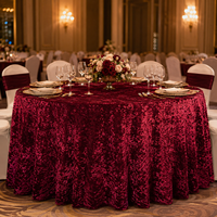 Nappe Ronde en Velours Froissé Sur Mesure pour Banquets, Hôtels, Mariages, Événements, Location en Gros