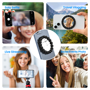 Nouveau design, miroir selfie double face en silicone à ventouse pour caméra arrière, miroir convexe mince pour tous les smartphones, <span class=keywords><strong>photographie</strong></span> - Product Image 6