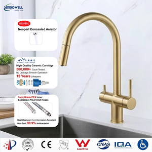 <span class=keywords><strong>Rubinetto</strong></span> <span class=keywords><strong>da</strong></span> <span class=keywords><strong>Cucina</strong></span> WaterMar in Ottone Spazzolato con <span class=keywords><strong>Filtro</strong></span>, 3 Vie, Estraibile, in Acciaio Inox 304 - Product Image 4