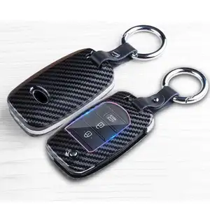 carbon fiber car key case bag shell chain for kia k2 rio x-line k3 forte cerato sportage kx3 kx5 kx7 accessories styling sorento