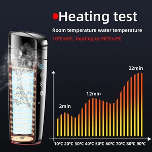 Portable Car Heating Cup 400ml Stainless Steel Touch Screen Digital Display Water Warmer Bottle Cup Car <b>Kettle</b> Intelligent Car E - Product Image 4
