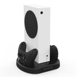 Suporte com ventilador carregamento duplo, doca com cooler para microsoft xbox series s ss, acessórios para vídeo e controlador de jogos