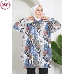 Fashionable muslim women autumn kimono long sleeves blouse with belt