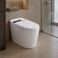 WC intelligent monobloc allongé en céramique CUPC avec télécommande, siège chauffant en PP, séchoir à air, siphon en S, étanchéité IPX4, économie d'eau