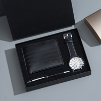 Set Hadiah Bisnis Praktis untuk Pria: Sabuk Modern Sederhana Modis, Dompet Sederhana, Jam Tangan, Parfum, Hadiah Ulang Tahun