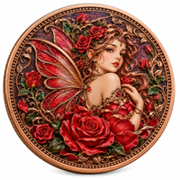 Pièce de monnaie personnalisée Fée des fleurs en cuivre pur 999 de 1 oz, impression UV en relief 3D, objet de collection, souvenir commémoratif, cadeau