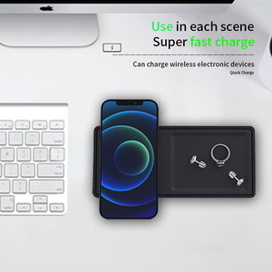 Khay Phụ Kiện Sạc Không Dây 15W Catch 3, Khay Phụ Kiện Sạc Không Dây Bằng Da PU - Product Image 4