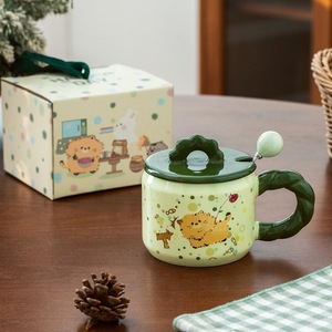 Lelyi haute apparence chat tasse grande capacité <span class=keywords><strong>café</strong></span> eau tasse avec couvercle cuillère mignon dessin animé cadeau tasse en céramique - Product Image 5
