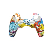 Coque de protection ergonomique en silicone multi-styles pour manette PS5 DualSense, résistante à la transpiration, avec impression par transfert d'eau