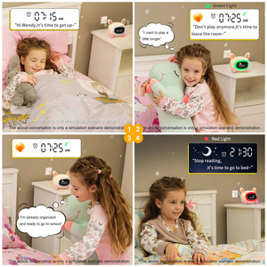 Wholesale Sun Moon Reminder Cute Rabbit Kids Sleep Training Clock Night <b>Light</b> Electronic White Noise Sound Machine - Product Image 4