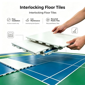 Inolp Complete Sports Court Solution Wear Resistant Recycled Speckled <b>Plastic</b> Interlocking 10mm Thick Outdoor Sports Court <b>Tiles</b> - Product Image 2
