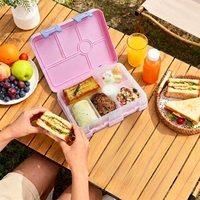 Boîte à lunch pour enfants en plastique de qualité alimentaire, compartiment anti-fuite, boîte bento, compatible micro-ondes, boîte repas pour étudiants, école, bureau, OEM ODM