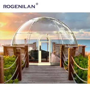 ROGENILIN Barraca de Glamping em forma de cúpula para hotel e resort, tamanho personalizado, com refrigeração e iluminação LED