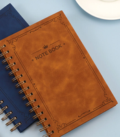 Cuir exécutif-Cahier enroulé-Journal imprimé personnalisé avec anneaux en métal, Journal de cadeau d'entreprise de luxe