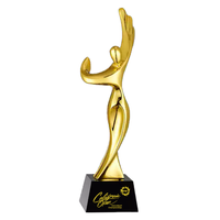 Trophée personnalisé avec logo créatif en résine et métal doré, souvenir de danse et cadeau pour toutes les compétitions et événements sportifs