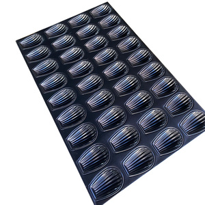 10 40 khoang nhỏ <span class=keywords><strong>Madeleine</strong></span> vỏ bánh khuôn Khay nướng bánh tráng chống dính màu trắng tráng Silicone kim loại bằng thép không gỉ - Product Image 2