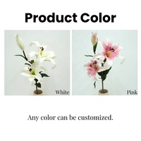 Neuankömmling Hochwertige 3 Köpfe Lilien Real Touch Lily Flower Künstliche weiße rosa Lilie Blumen für Hochzeit Home Decoration