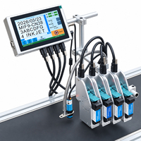 Imprimante jet d'encre thermique TIJ à 4 têtes, machine de codage industrielle à grande vitesse pour le codage de date sur convoyeur en ligne, pour l'emballage de cartons, 130 m/min
