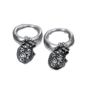 Pendientes de aro con colgante de corazón yunnique, plata tibetana, estilo gótico oscuro, regalo de joyería unisex - Product Image 5