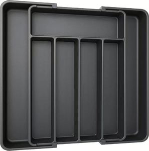 Plateau de rangement extensible pour ustensiles de cuisine, boîte de rangement pour vaisselle, plateau de rangement rétractable pour cuisine, organisateur de tiroirs en plastique - Product Image 2