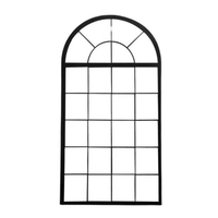 Ventanas Modernas Comerciales para Casa, de Aluminio Negro, Resistentes a Huracanes, con Marco Arqueado y Apertura Abatible
