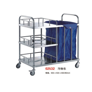 Stainless Steel Waste Cart 900x500x800/80mm Medical Trolley Hospital Use - Product Image 1