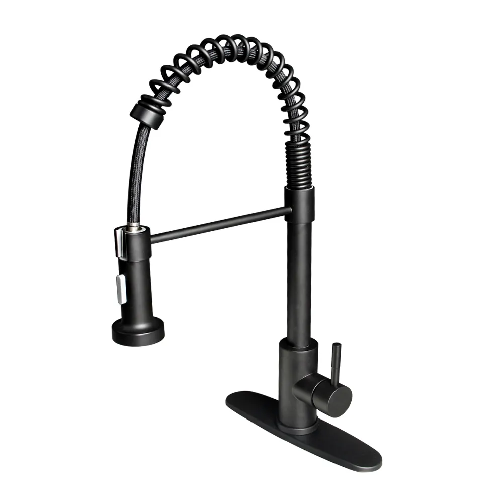 CUPC Spring Pull Down Stainless Steel Kitchen Faucet