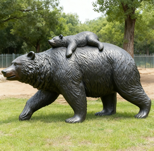 <span class=keywords><strong>Sculpture</strong></span> d'<span class=keywords><strong>animal</strong></span> d'ours brun de couleur de taille personnalisée décor en résine résistant aux intempéries réaliste pour jardin extérieur parc hôtel direct de l'usine - Product Image 2