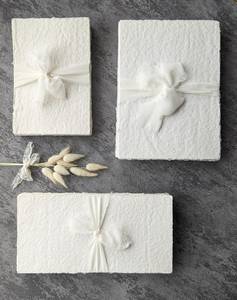 Suite de invitación de boda de papel hecho a mano, papel borde cubierto, papel hecho a mano, invitaciones de boda de algodón, <span class=keywords><strong>hojas</strong></span> de papel hechas a mano - Product Image 1
