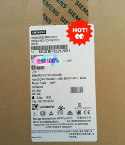 Variateur de fréquence triphasé 6SL3210 1KE23 2UB1 15kW USS/Modbus RTU sans filtre intégré, sécurité STO 380 480V compact - Product Image 5