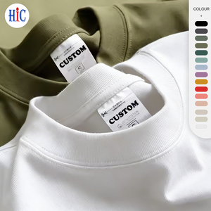 HIC Wholesale Heavyweight Blank Men's 100% <strong>Cotton</strong> 260 Gsm Oversized Custom t Shirt - Product Image 1
